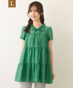 TO BE CHIC (大きいサイズ) / トゥー ビー シック (オオキイサイズ) その他トップス | 【L】ボイルワッシャーティアード　チュニックブラウス