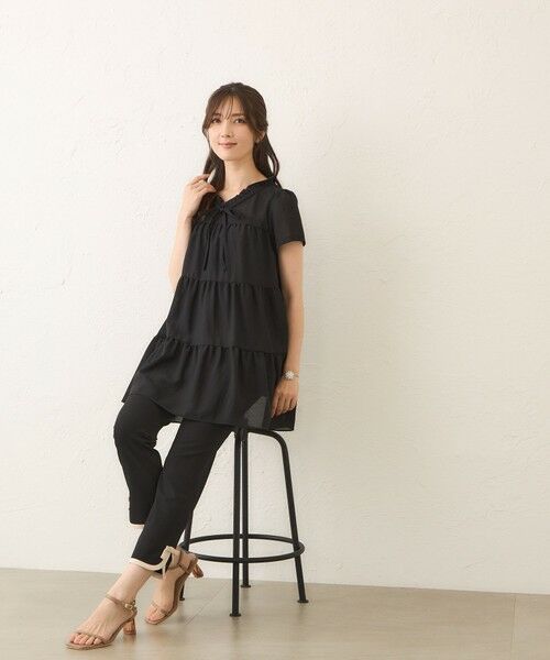 TO BE CHIC (大きいサイズ) / トゥー ビー シック (オオキイサイズ) その他トップス | 【L】ボイルワッシャーティアード　チュニックブラウス | 詳細1