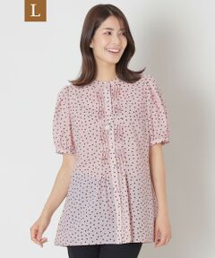 TO BE CHIC (大きいサイズ) / トゥー ビー シック (オオキイサイズ) その他トップス | 【L】ランダムドット ピンタックブラウス