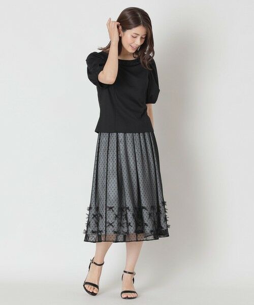 TO BE CHIC (大きいサイズ) / トゥー ビー シック (オオキイサイズ) その他トップス | 【L】タックリボン＆ビジューネック カットソー | 詳細3