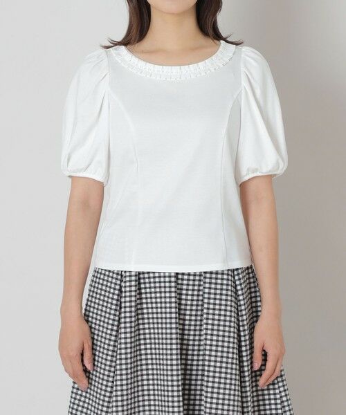 TO BE CHIC (大きいサイズ) / トゥー ビー シック (オオキイサイズ) その他トップス | 【L】タックリボン＆ビジューネック カットソー | 詳細4