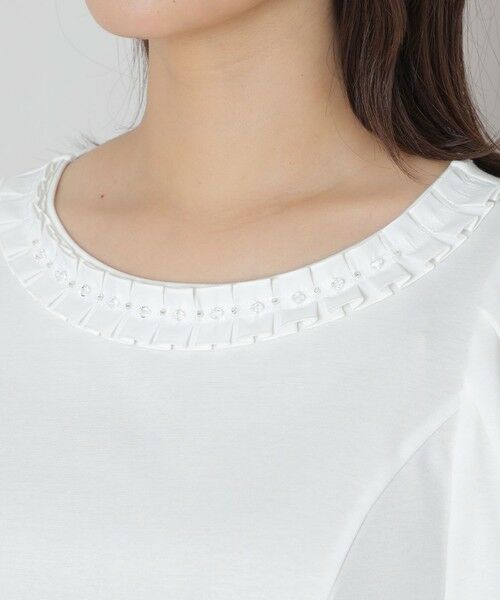 TO BE CHIC (大きいサイズ) / トゥー ビー シック (オオキイサイズ) その他トップス | 【L】タックリボン＆ビジューネック カットソー | 詳細7