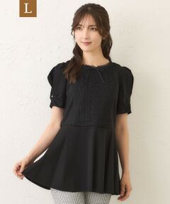 TO BE CHIC (大きいサイズ) / トゥー ビー シック (オオキイサイズ) その他トップス | 【L】コマフリル カットソーコンビチュニック