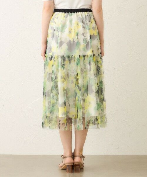 TO BE CHIC (大きいサイズ) / トゥー ビー シック (オオキイサイズ) ロング・マキシ丈スカート | 【L】ぼかしフラワー ティアードスカート | 詳細5