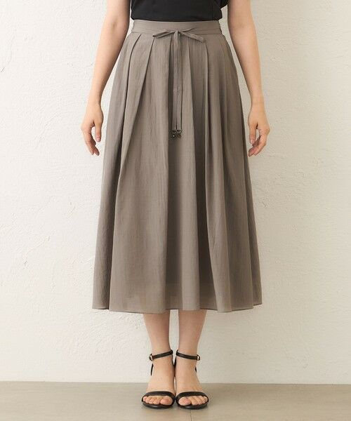 TO BE CHIC (大きいサイズ) / トゥー ビー シック (オオキイサイズ) ロング・マキシ丈スカート | 【L】ライトローン タックフレアスカート | 詳細3