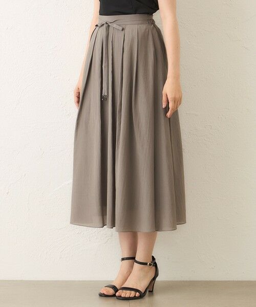 TO BE CHIC (大きいサイズ) / トゥー ビー シック (オオキイサイズ) ロング・マキシ丈スカート | 【L】ライトローン タックフレアスカート | 詳細4