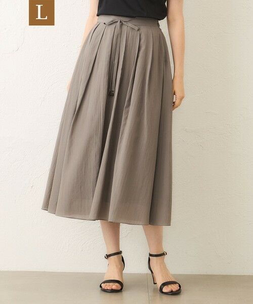 TO BE CHIC (大きいサイズ)/トゥー ビー シック (オオキイサイズ) 【L】ライトローン タックフレアスカート ベージュ5 44 TO BE CHIC (大きいサイズ)/トゥー ビー シック (オオキイサイズ) 【L】ライトローン タックフレアスカート ベージュ5 44