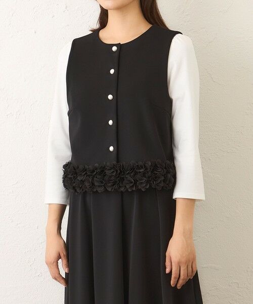 TO BE CHIC (大きいサイズ) / トゥー ビー シック (オオキイサイズ) テーラードジャケット | 【L】マットストレッチダンボール ショートジレ | 詳細3