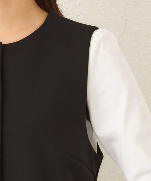 TO BE CHIC (大きいサイズ) / トゥー ビー シック (オオキイサイズ) テーラードジャケット | 【L】マットストレッチダンボール ショートジレ | 詳細5