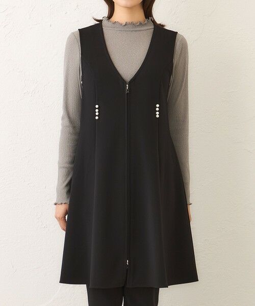 TO BE CHIC (大きいサイズ) / トゥー ビー シック (オオキイサイズ) テーラードジャケット | 【L】マットストレッチダンボール ロングジレ | 詳細3