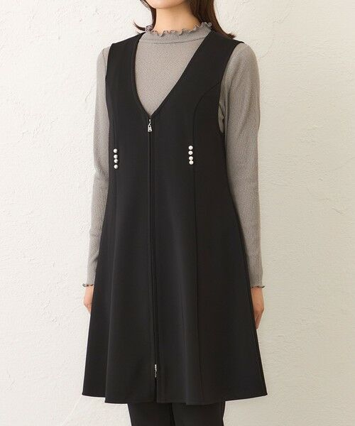 TO BE CHIC (大きいサイズ) / トゥー ビー シック (オオキイサイズ) テーラードジャケット | 【L】マットストレッチダンボール ロングジレ | 詳細4