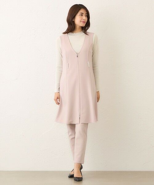 TO BE CHIC (大きいサイズ) / トゥー ビー シック (オオキイサイズ) テーラードジャケット | 【L】マットストレッチダンボール ロングジレ | 詳細2