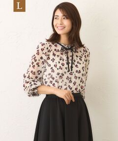 TO BE CHIC (大きいサイズ) / トゥー ビー シック (オオキイサイズ) その他トップス | 【L】アニマルフラワー リボンブラウス