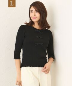 TO BE CHIC (大きいサイズ) / トゥー ビー シック (オオキイサイズ) その他トップス | 【L】ビジュー＆リボン ニット