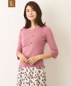 TO BE CHIC (大きいサイズ) / トゥー ビー シック (オオキイサイズ) その他トップス | 【L】ビジュー＆リボン ニット