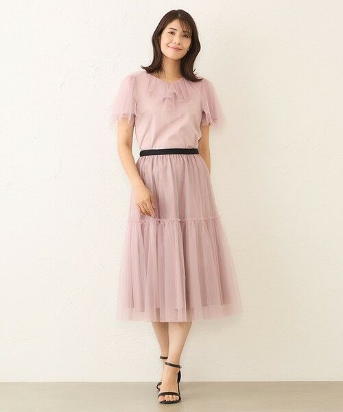 TO BE CHIC (大きいサイズ) / トゥー ビー シック (オオキイサイズ) その他トップス | 【L】チュールネットコンビ カットソー | 詳細4