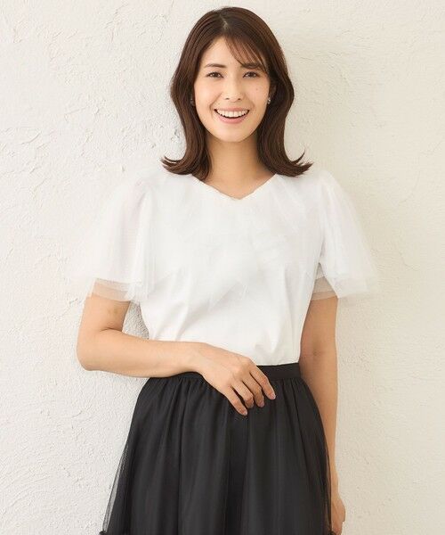 TO BE CHIC (大きいサイズ) / トゥー ビー シック (オオキイサイズ) その他トップス | 【L】チュールネットコンビ カットソー | 詳細5