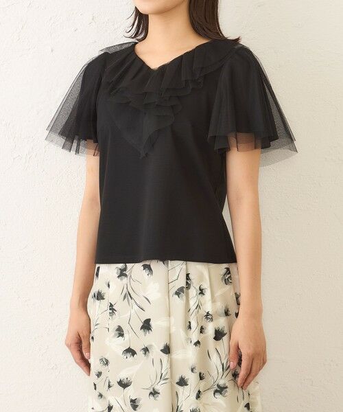 TO BE CHIC (大きいサイズ) / トゥー ビー シック (オオキイサイズ) その他トップス | 【L】チュールネットコンビ カットソー | 詳細7