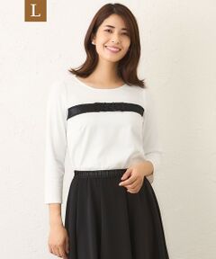 TO BE CHIC (大きいサイズ) / トゥー ビー シック (オオキイサイズ) その他トップス | 【L】リボンモチーフファンシーカットソー