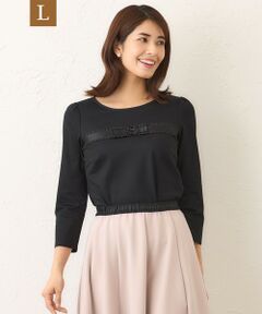 TO BE CHIC (大きいサイズ) / トゥー ビー シック (オオキイサイズ) その他トップス | 【L】リボンモチーフファンシーカットソー