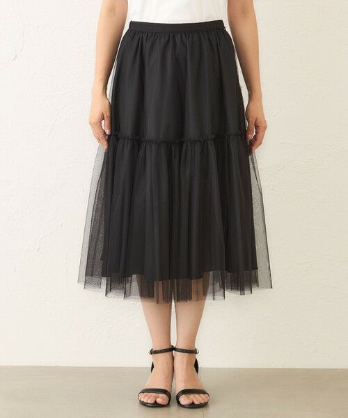 TO BE CHIC (大きいサイズ) / トゥー ビー シック (オオキイサイズ) ロング・マキシ丈スカート | 【L】チュールネット スカート | 詳細5