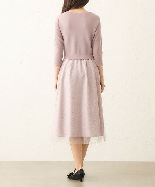 TO BE CHIC (大きいサイズ) / トゥー ビー シック (オオキイサイズ) ロング・マキシ丈ワンピース | 【L】ニットコンビ チュールワンピース | 詳細8