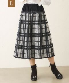 TO BE CHIC (大きいサイズ) / トゥー ビー シック (オオキイサイズ) ロング・マキシ丈スカート | 【L】ツイード調ジャカード スカート