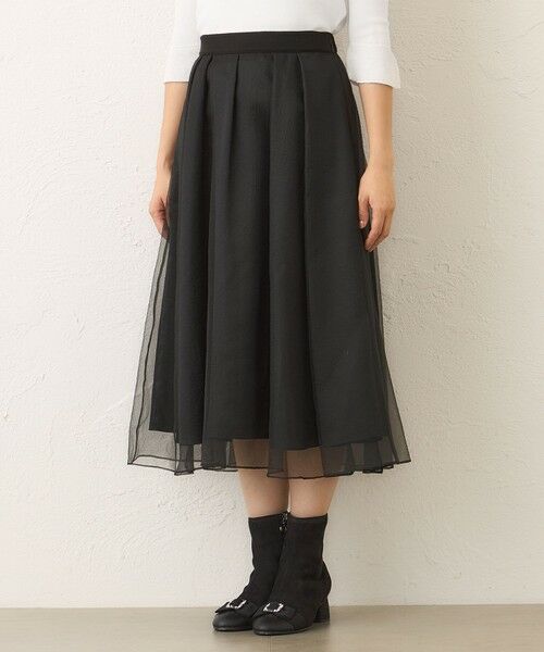 TO BE CHIC (大きいサイズ) / トゥー ビー シック (オオキイサイズ) ロング・マキシ丈スカート | 【L】オーガンザ イレギュラータックスカート | 詳細4