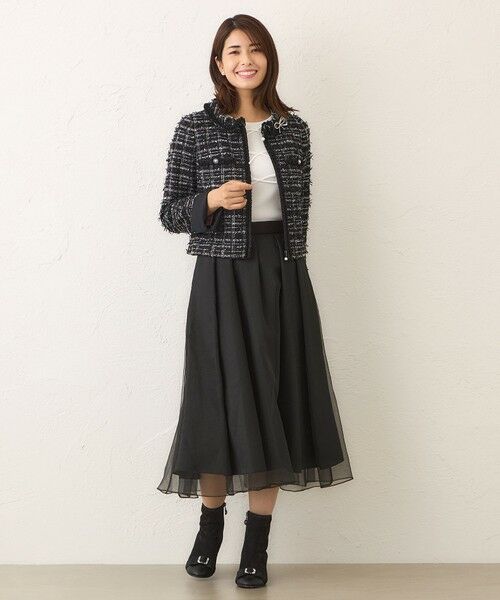 TO BE CHIC (大きいサイズ) / トゥー ビー シック (オオキイサイズ) ロング・マキシ丈スカート | 【L】オーガンザ イレギュラータックスカート | 詳細1