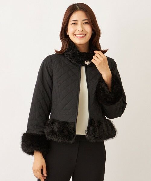 TO BE CHIC (大きいサイズ) / トゥー ビー シック (オオキイサイズ) その他アウター | 【L】ファーコンビキルティング 2WAYコート | 詳細2