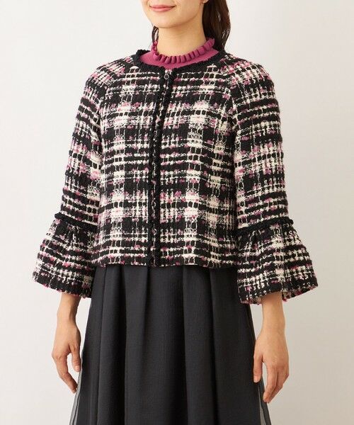 TO BE CHIC (大きいサイズ) / トゥー ビー シック (オオキイサイズ) テーラードジャケット | 【L】ファンシーツイード ノーカラージャケット | 詳細4