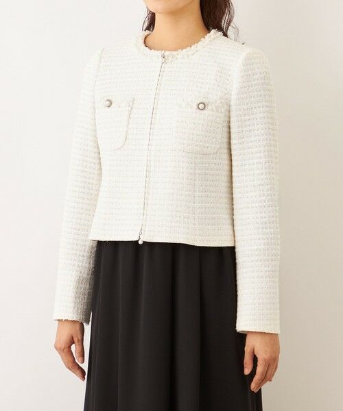 TO BE CHIC (大きいサイズ) / トゥー ビー シック (オオキイサイズ) テーラードジャケット | 【L】リボンニットファンシー ノーカラージャケット | 詳細4