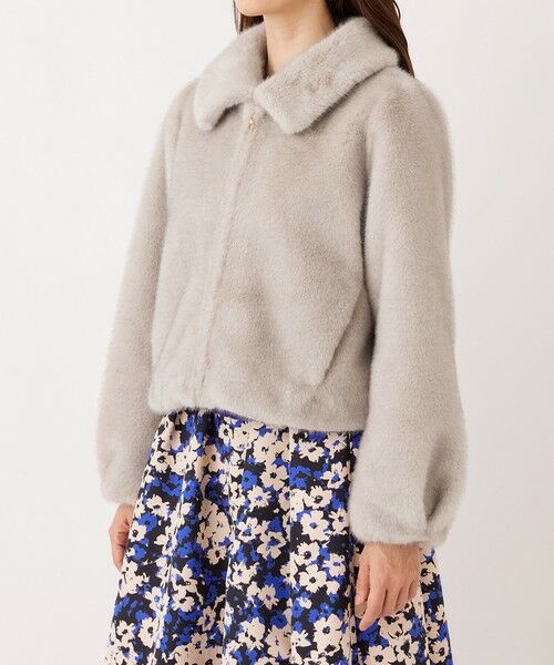 TO BE CHIC (大きいサイズ) / トゥー ビー シック (オオキイサイズ) テーラードジャケット | 【L】フェイクファー ステンカラーブルゾン | 詳細3