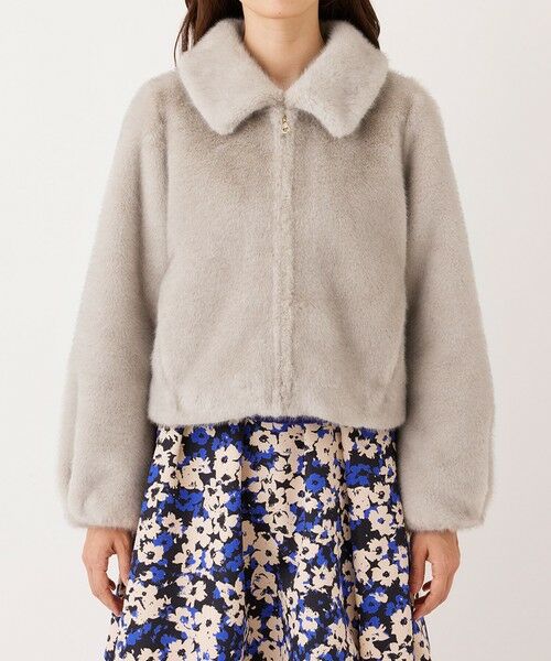 TO BE CHIC (大きいサイズ) / トゥー ビー シック (オオキイサイズ) テーラードジャケット | 【L】フェイクファー ステンカラーブルゾン | 詳細2