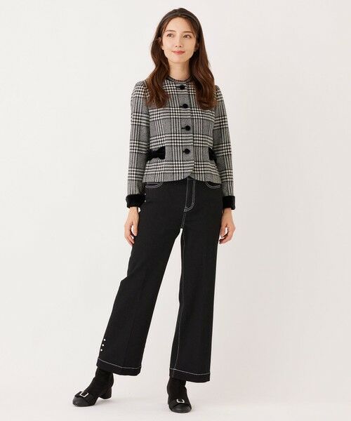 TO BE CHIC (大きいサイズ) / トゥー ビー シック (オオキイサイズ) テーラードジャケット | 【L】グレンチェック ノーカラージャケット | 詳細1