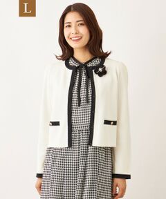 TO BE CHIC (大きいサイズ) / トゥー ビー シック (オオキイサイズ) ブルゾン | 【L】バイカラー ショートカーディガン