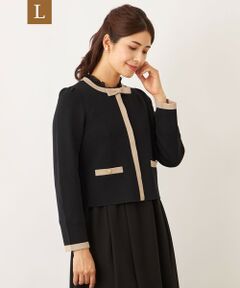 TO BE CHIC (大きいサイズ) / トゥー ビー シック (オオキイサイズ) ブルゾン | 【L】バイカラー ショートカーディガン