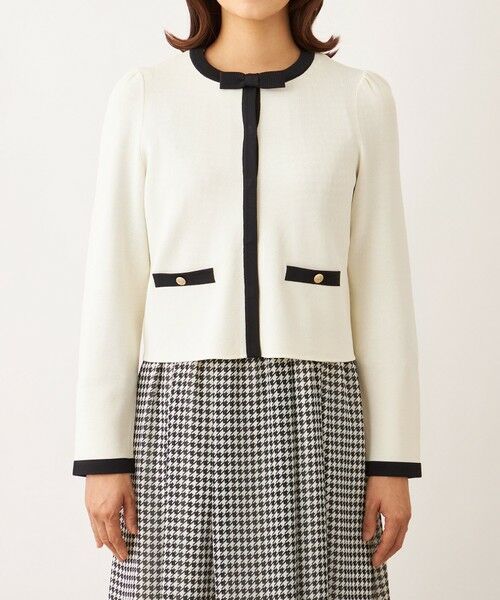 TO BE CHIC (大きいサイズ) / トゥー ビー シック (オオキイサイズ) ブルゾン | 【L】バイカラー ショートカーディガン | 詳細3