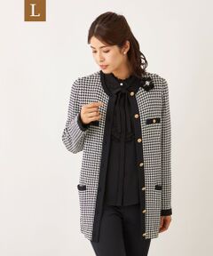 TO BE CHIC (大きいサイズ) / トゥー ビー シック (オオキイサイズ) ブルゾン | 【L】千鳥　ミドルカーディガン