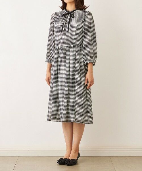 TO BE CHIC (大きいサイズ) / トゥー ビー シック (オオキイサイズ) ロング・マキシ丈ワンピース | 【L】ジョーゼット千鳥 ワンピース | 詳細3