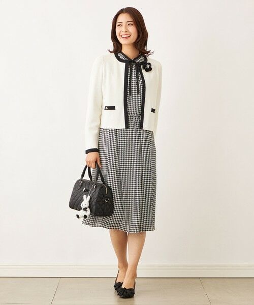 TO BE CHIC (大きいサイズ) / トゥー ビー シック (オオキイサイズ) ロング・マキシ丈ワンピース | 【L】ジョーゼット千鳥 ワンピース | 詳細1