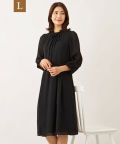 TO BE CHIC (大きいサイズ) / トゥー ビー シック (オオキイサイズ) ロング・マキシ丈ワンピース | 【L】ブラックジョーゼット ワンピース