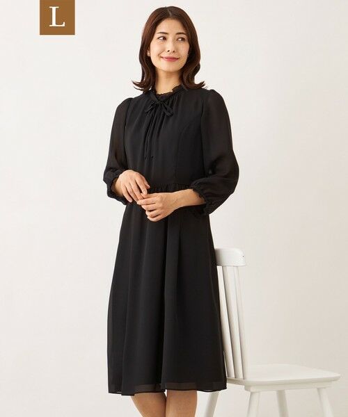 TO BE CHIC (大きいサイズ)/トゥー ビー シック (オオキイサイズ) 【L】ブラックジョーゼット ワンピース ブラック 44 TO BE CHIC (大きいサイズ)/トゥー ビー シック (オオキイサイズ) 【L】ブラックジョーゼット ワンピース ブラック 44