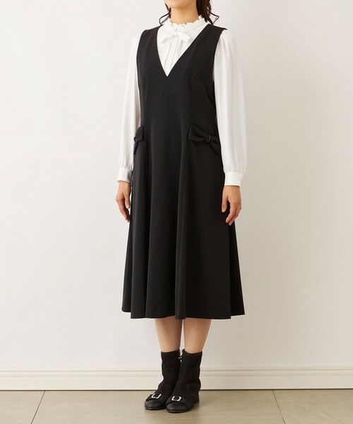 TO BE CHIC (大きいサイズ) / トゥー ビー シック (オオキイサイズ) ロング・マキシ丈ワンピース | 【L】リボンモチーフ ジャンパースカート | 詳細3