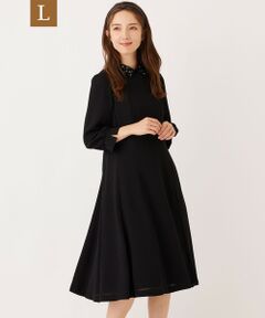TO BE CHIC (大きいサイズ) / トゥー ビー シック (オオキイサイズ) ロング・マキシ丈ワンピース | 【L】【BLACK OF BLACKS】 ジョーゼットドレス