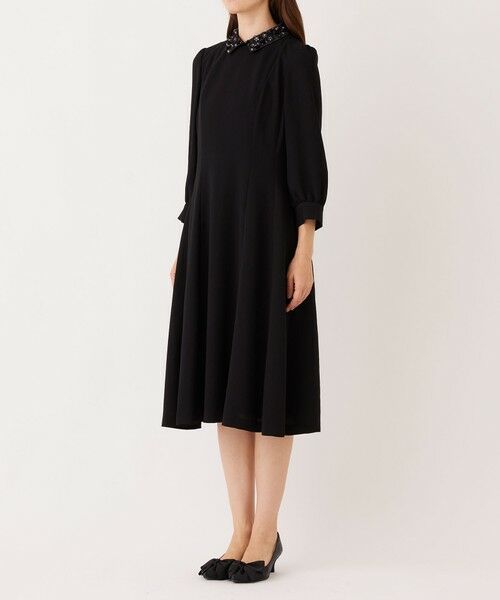 TO BE CHIC (大きいサイズ) / トゥー ビー シック (オオキイサイズ) ロング・マキシ丈ワンピース | 【L】【BLACK OF BLACKS】 ジョーゼットドレス | 詳細4