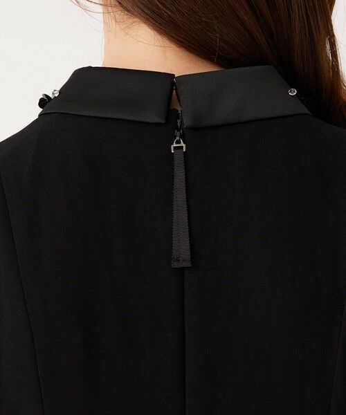 TO BE CHIC (大きいサイズ) / トゥー ビー シック (オオキイサイズ) ロング・マキシ丈ワンピース | 【L】【BLACK OF BLACKS】 ジョーゼットドレス | 詳細8