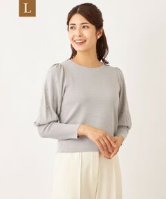 TO BE CHIC (大きいサイズ) / トゥー ビー シック (オオキイサイズ) その他トップス | 【L】ドットパールスリーブ ニット