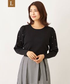 TO BE CHIC (大きいサイズ) / トゥー ビー シック (オオキイサイズ) その他トップス | 【L】ドットパールスリーブ ニット