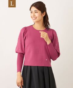 TO BE CHIC (大きいサイズ) / トゥー ビー シック (オオキイサイズ) その他トップス | 【L】ドットパールスリーブ ニット